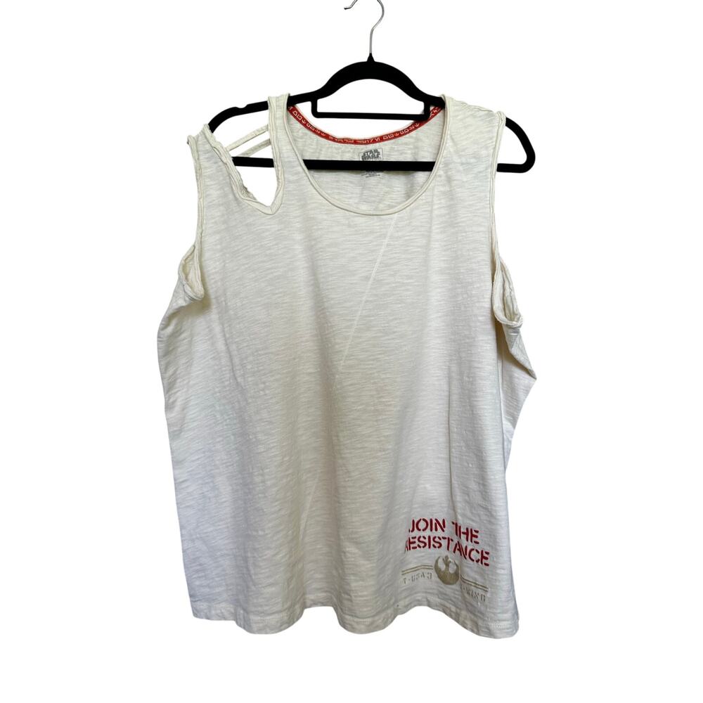 Star Wars Graphic Resistance Cutout Back Muscle Tank Top Sz 2XL